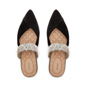 Birdies The Swan Black Cuff Suede Pointed Toe
Mules Slip-On